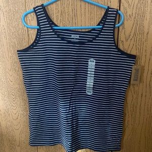 Duluth Trading Women No Yank Tank XL navy stripe brand new!